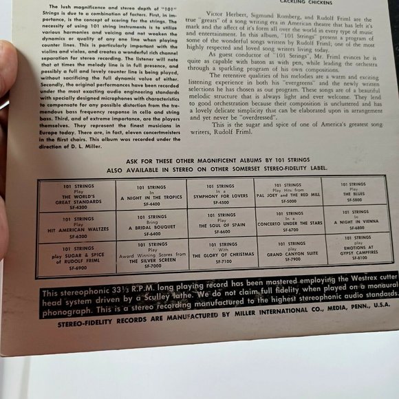 101 Strings Play The Sugar/Spice Of Rudolf Friml Vinyl 50s *MIN WEAR - Picture 7 of 14